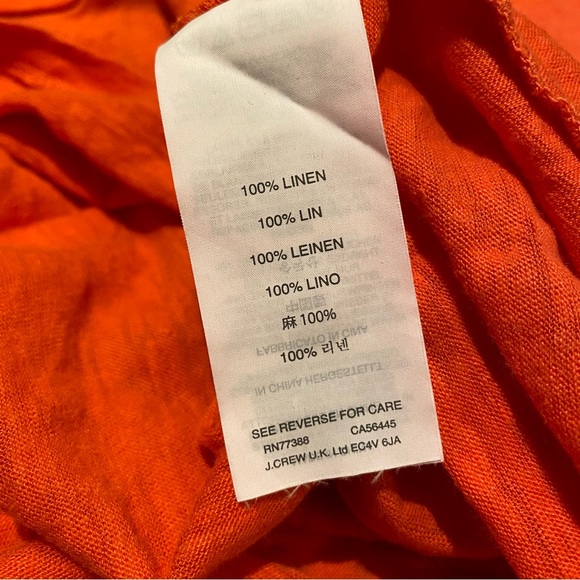 J Crew 100% Linen red t-shirt size XS - Picture 8 of 8